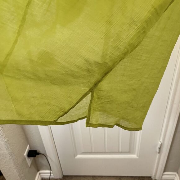 Ali Miles Green Sheer Popover Boho Peasant Top Long Sleeves Womens Size 1X - Picture 6 of 11